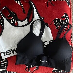 New Balance Black and White Sports Bra Duo